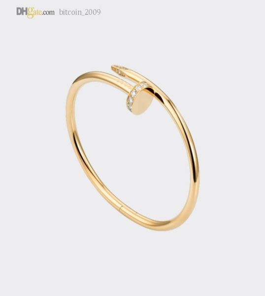 

designer bracelets nail bracelet mens bangle women carti gold bracelet diamond luxury jewelry titanium steel goldplated never fad4336068, Black