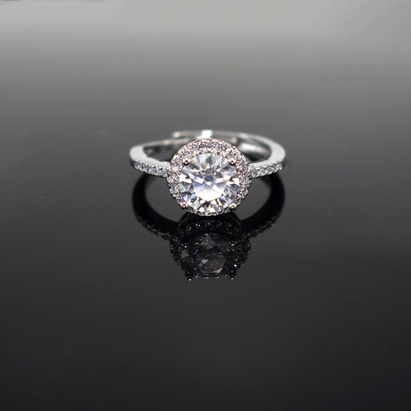 

1ct classic moissanite engagement ring d color vvs created lab diamond rings sterling silver rings for women bridal jewelry, Slivery;golden