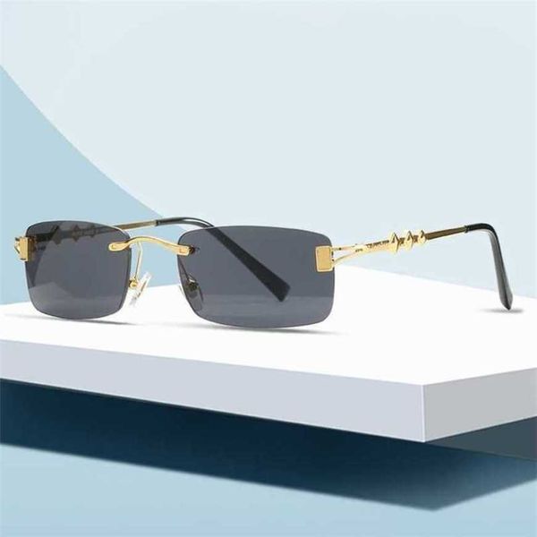 

luxury designer sunglasses 20% off frameless square personalized fashion street shooting glasses, White;black