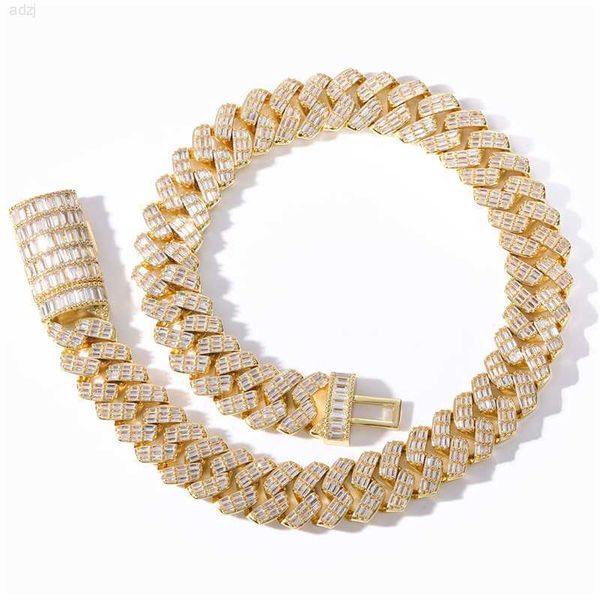 

10mm 2 row diamond cuban link chain 925 sterling silver iced out moissanite cuban chain necklace