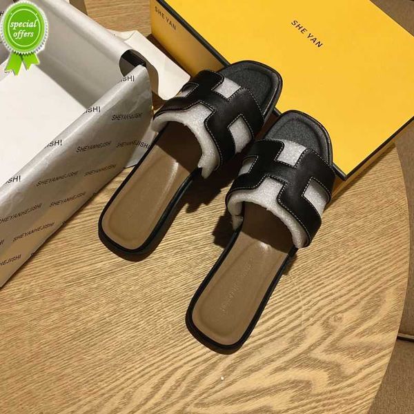 

women oran slipper designer flat sandals leather beach shoes beach summer versatile fashion type leather new 2 um9o