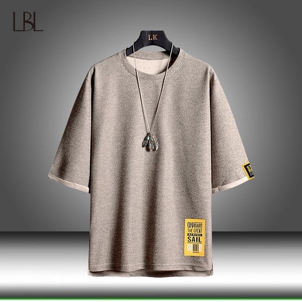 

men's t-shirts summer men's casual fashion solid t-shirts male oversized hip hop short sleeve cotton t shirt man streetwear tees 2, White;black