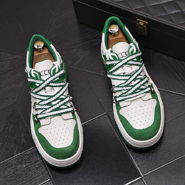 

new sports thick sole shoes men casual personality loafers korean version of the trend youth versatile sneakers d2h2, Black