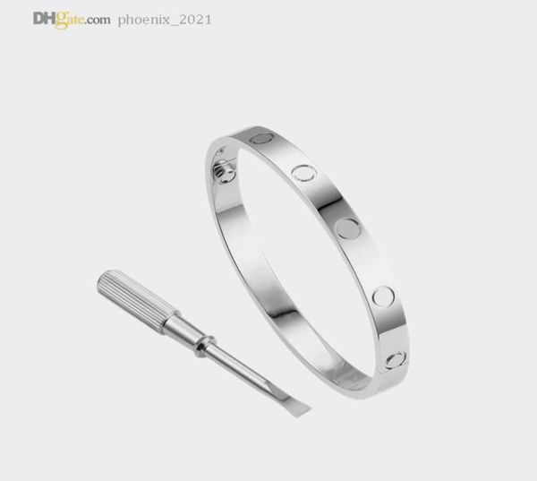 

love screw bracelet mens bangle designer bracelets for women silver bracelet luxury jewelry titanium steel goldplated never fade 5712127, Black