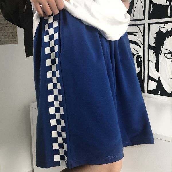 

women's shorts women's shorts oversize harajuku plus sizes cycling plaid high waist summer hip hop harajuku sports korean sweatpan, White;black