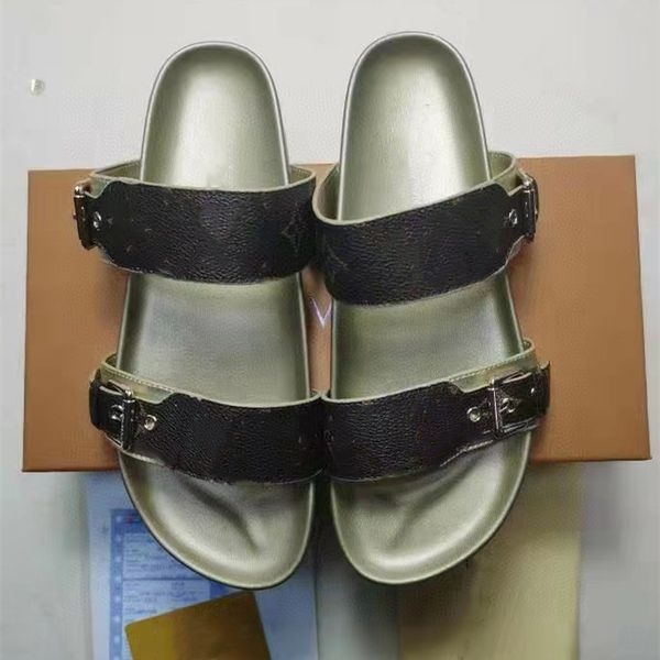 

slippers for women men bom dia flat mule designer summer open toe slide sandals, Black
