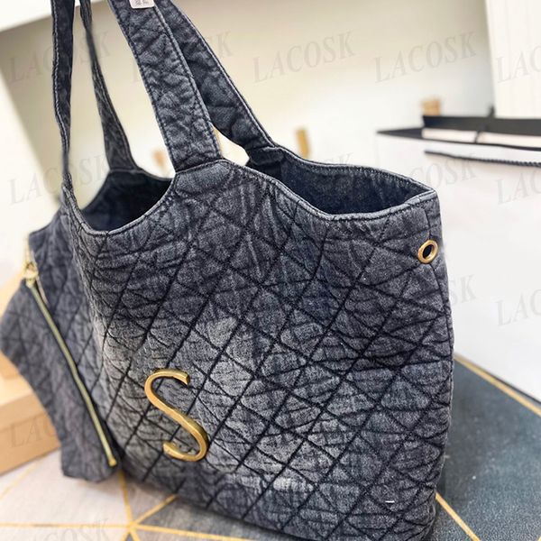 

oversize womens tote large capacity shopping bags denim canvas handbags gold letter supersoft designer shoulder purses