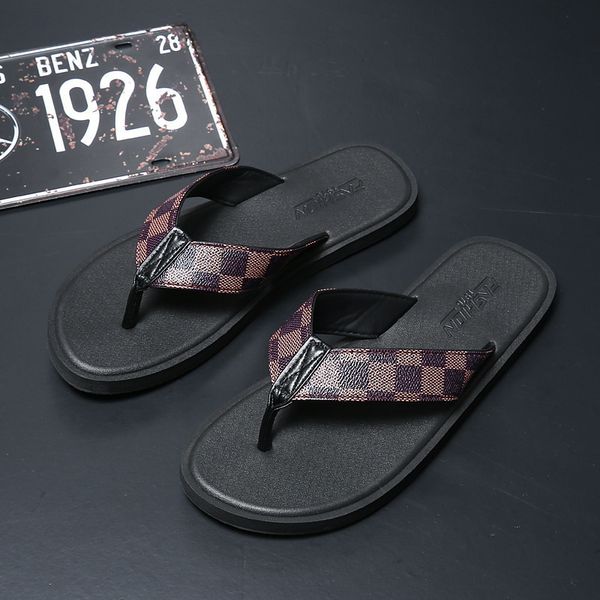 

slippers men summer flip flops beach sandals anti-slip casual flat shoes slippers indoor house shoes for men, Black