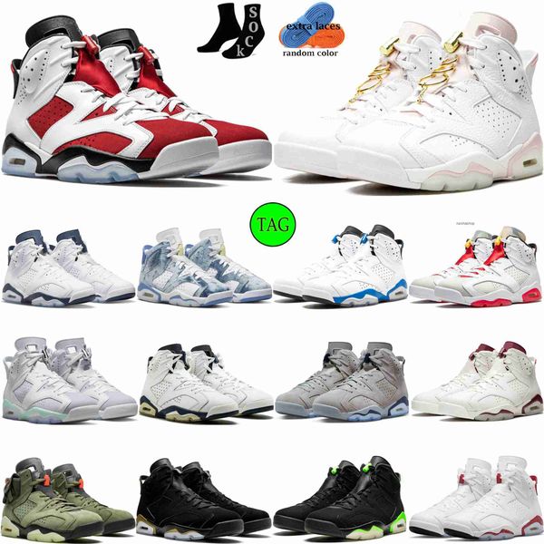 

men women 6s basketball shoes jumpman 6 unc white midnight navy british khaki olive bordeaux bred 0lympic foam mens trainers sports sneakers, Black