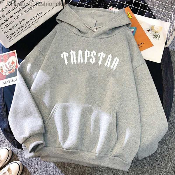 

mens hoodies womens fashion sweatshirts men casual loose trapstar hoodie classic grey sweatshirt women street style hooded long sleeves 4xl3, Black