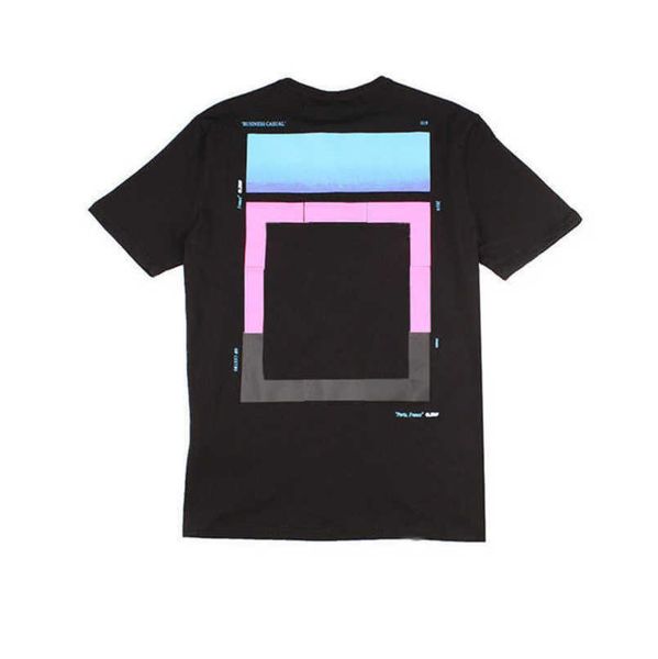 

luxury summer offs mens t shirt religious oil paint women brand t-shirts back arrow x tshirt hip hop loose tees t-shirt short sleeve couple, White;black