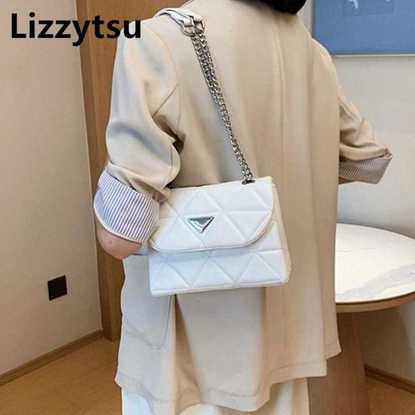 

evening bags lizzytsu vintage luxury solid flap pocket shoulder bag women korean casual pu chain crossbody bag fashion design elegant handba