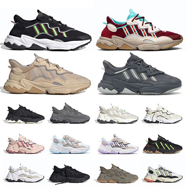 

ale ozweego mens women halloween tones running shoes signal coral triple black trace cargo neon green outdoor sports trainer sneakers t2