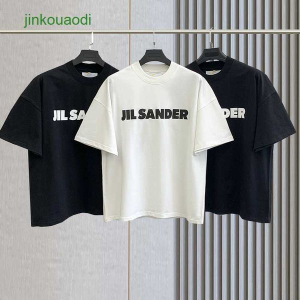 

jill sanders letter short sleeve famous star same men's and women's casual oversize loose fashion brand t shirt couple, White;black