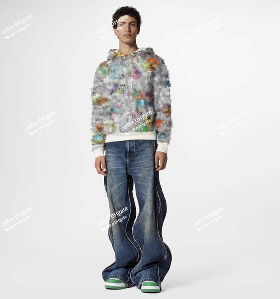 

23ss men's designer hoodie men's luxury sweater us size autumn new comic graphic print, Black