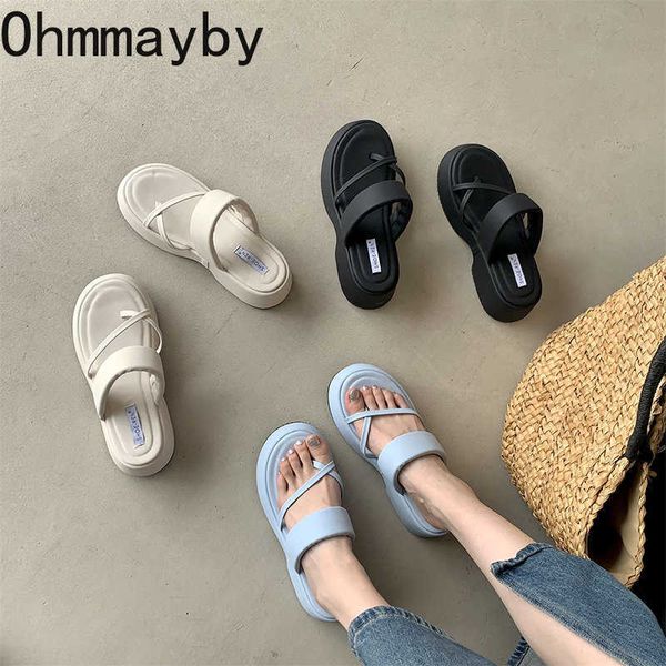 

summer flip flop slides platform flats open toe women slippers fashion outdoor comfort soft sole shoes lalides beach sandalias 230327, Black