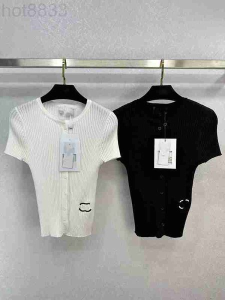 

women's sweaters designer runway autumn women brand same style short sleeve crew neck black white cardigan womens unmb, White;black