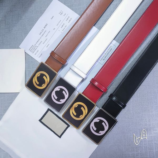 

men belt belts for women designer genuine leather belts cintura ceinture 3.8 cm with box fashion buckle jd153, Black;brown