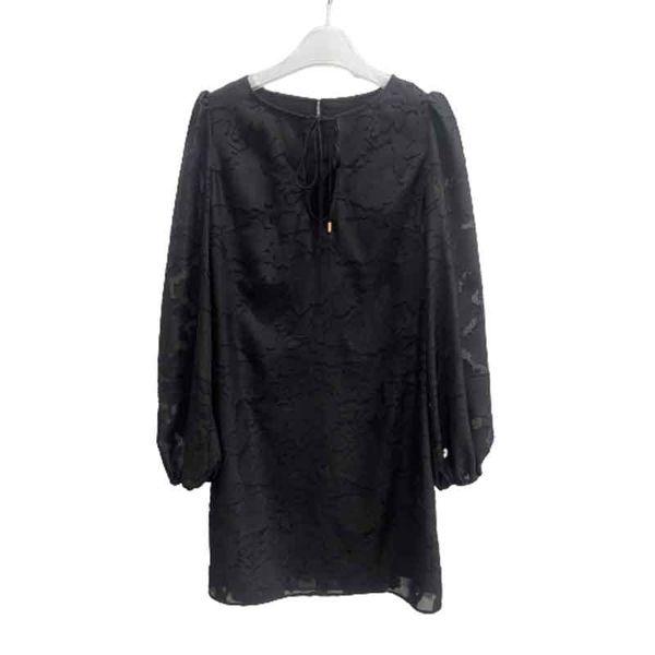 

apparel women's clothing dresses french black lace dress loose and slim round neck small long sleeve dress fashion casual and fashionab, Black;gray