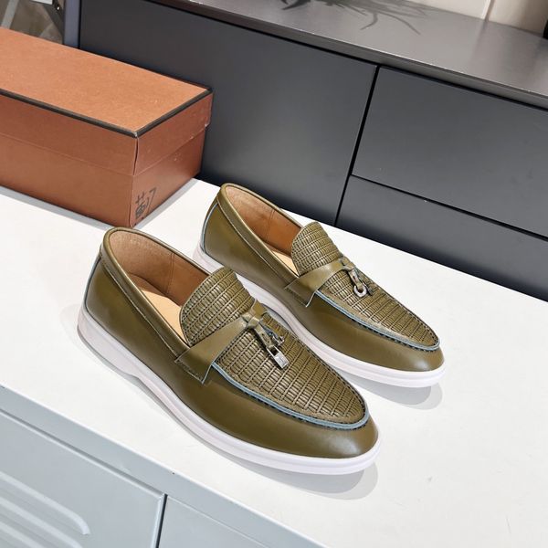 

fashion mens womens loafers causal shoes classic leather suede mmtal lock slip-on platform sneaker multicolor massage sole shoe plate-forme, Black