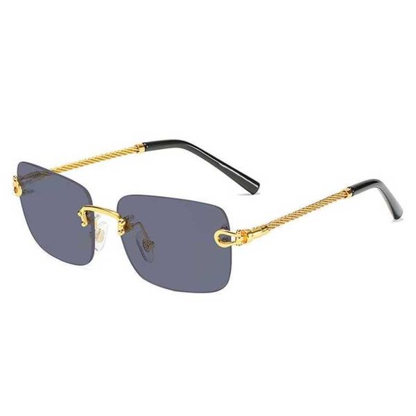 

luxury designer sunglasses 20% off fashion large box metal twist leg frameless fashion glasses, White;black