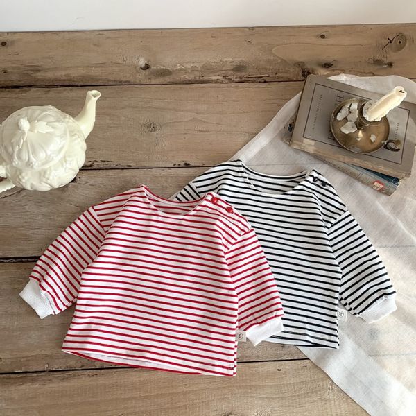 

t-shirts 0-3 years old baby shirt long sleeve striped baby 230327, Blue