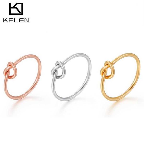 

band rings stainless steel finger rings women size 6-9 chinese knot charm midi rings engagement female rings jewelry g230327, Silver