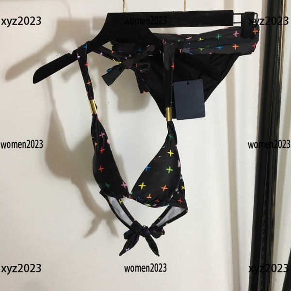 

women swimwear classic print lady bikini girl split swimsuit size s-xl bra underwear and lace up swimming trunks new arrival mar20, White;black