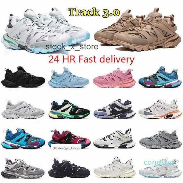 

2022 casual shoes track 3 3.0 men women designer luxury brand triple white black sneakers tess.s. gomma leather trainer nylon printed 36-