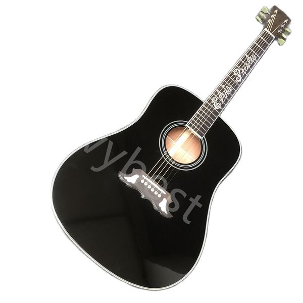 

custom grand solid spruce or solid back side acoustic guitar elvis presley dove in black