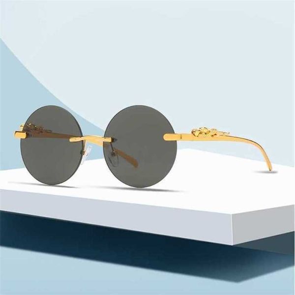 

luxury designer fashion sunglasses 20% off stereo head frameless round personality trend street glasses, White;black