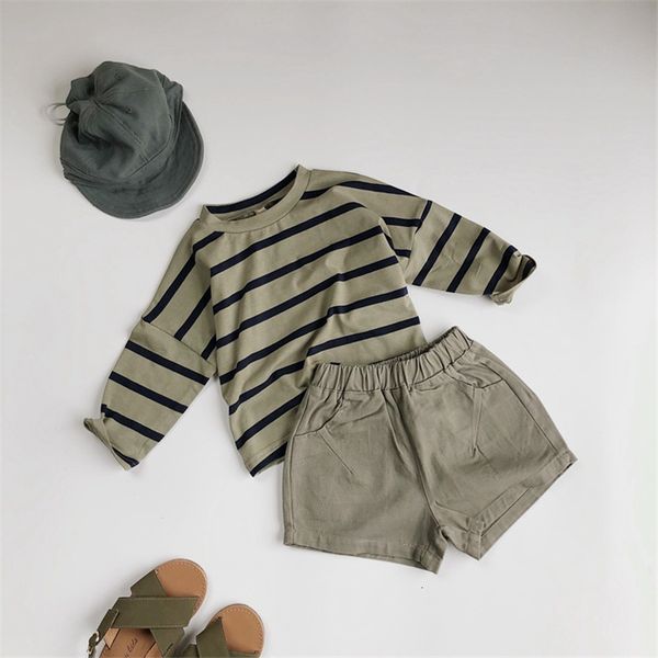 

t-shirts baby boys striped tees for 1-7 years long sleeves t shirt kids sweatshirts clothes children boys wear outfits 230327, Blue