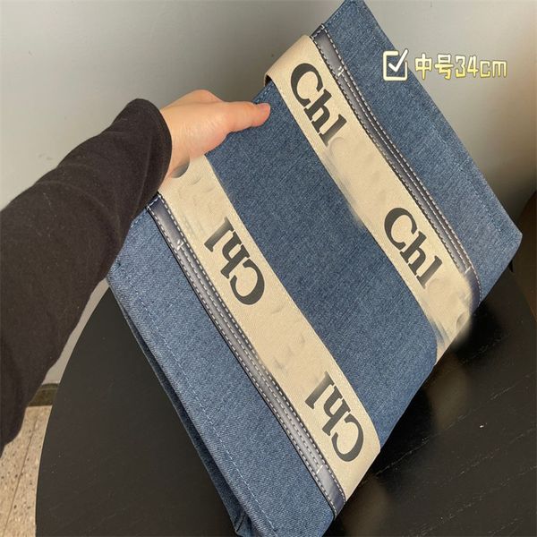 

new handbags denim bag tote bag oblique span one shoulder large capacity commuter bag portable