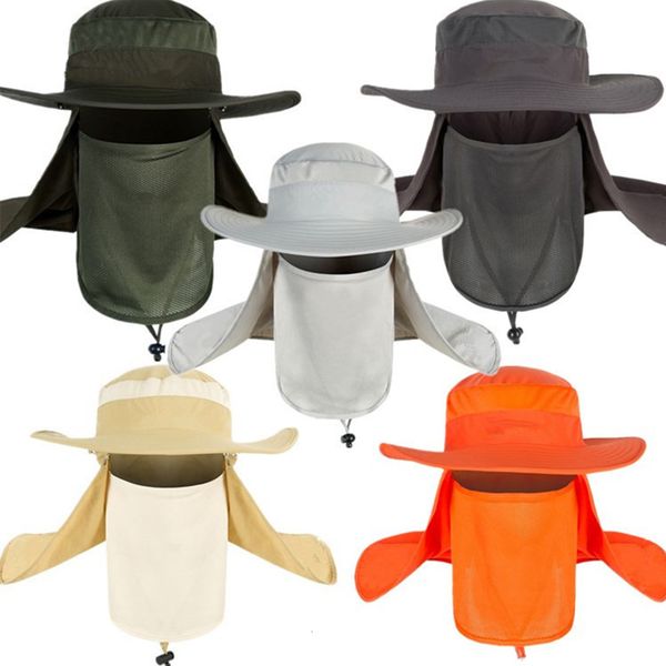 

wide brim hats bucket hats fishing flap caps men women sun protection summer quickdrying hat outdoor face wide brim bucket hat for fishing c, Blue;gray