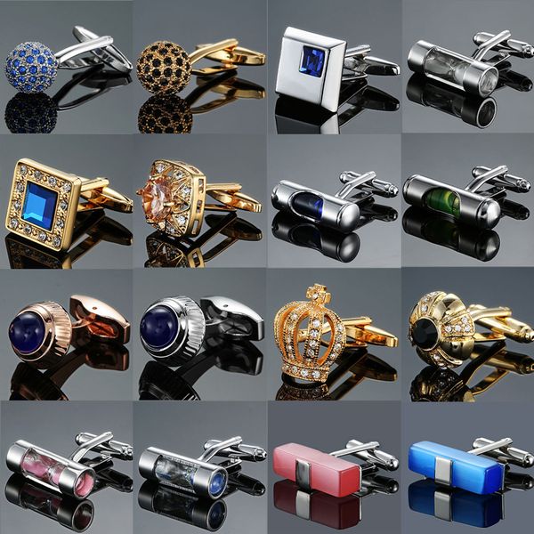 

cuff links hourglass crown zircon crystal cufflinks for wedding gifts jewelry luxury brand man shirt dress cufflinks cuff women accessories, Silver