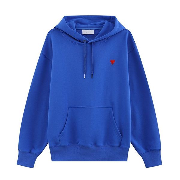 

womens designer hoodie mens hoody amis knitted classic red little heart embroidery solid color big love round neck sleeve men women keep war, Black