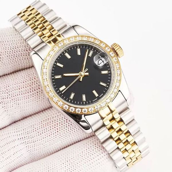 

diamond watch women mens watches reloj automatic watch mechanical movement folding buckle luminous sapphire waterproof gold date perpetual w, Slivery;brown