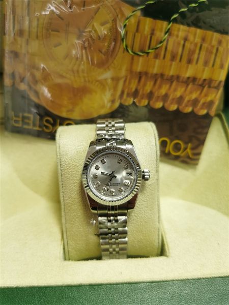 

original packaging paper watch new 26mm dial automatic fashion men's and women's watch wristwatch aaa, Slivery;brown