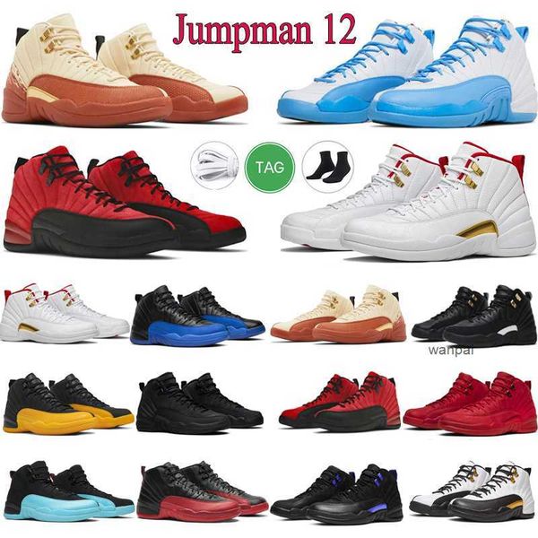 

designer jumpman 12s basketball shoes 12 mens utility reverse flu game shoe dark university blue nylon cherry amazing trainers sports walkin