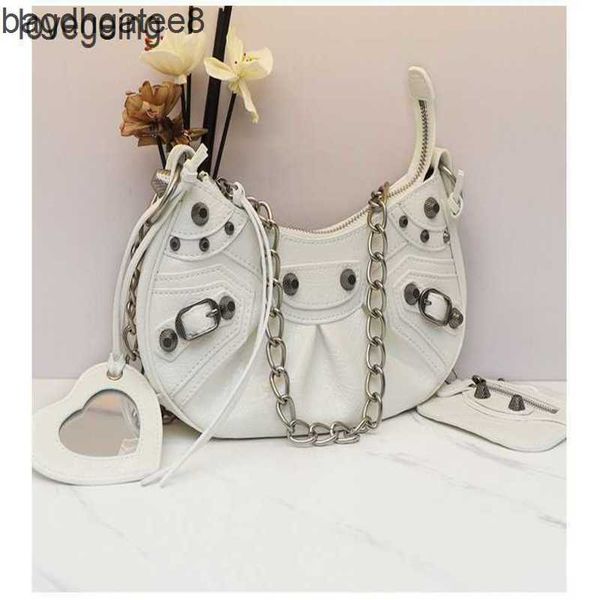 

le cagole pleated chain rivet bags lecagole locomotive women's 3-in-1 bag underarm leather 2023 designer crescent mwgk