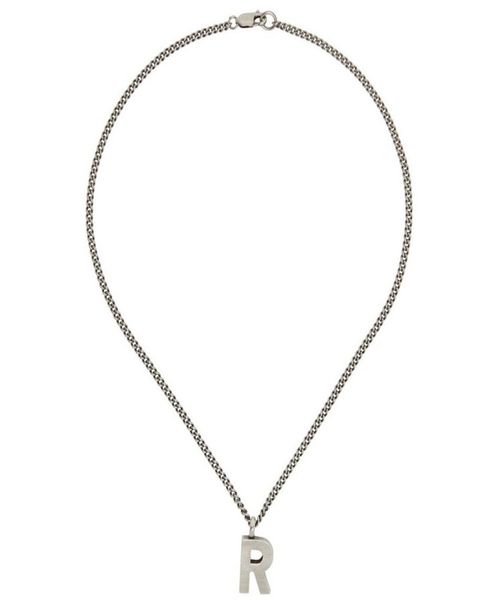 

21ss raf simons 3d r letter pendant non fading necklace street hip hop punk accessories holiday gift1196364, Silver