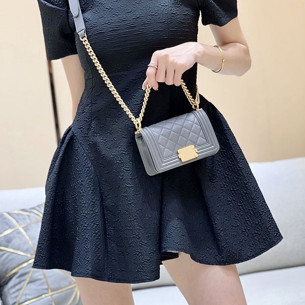 

luxurys handbag designer shoulder bag cowhide chain bag 15cm high imitation flap bags with box zc007