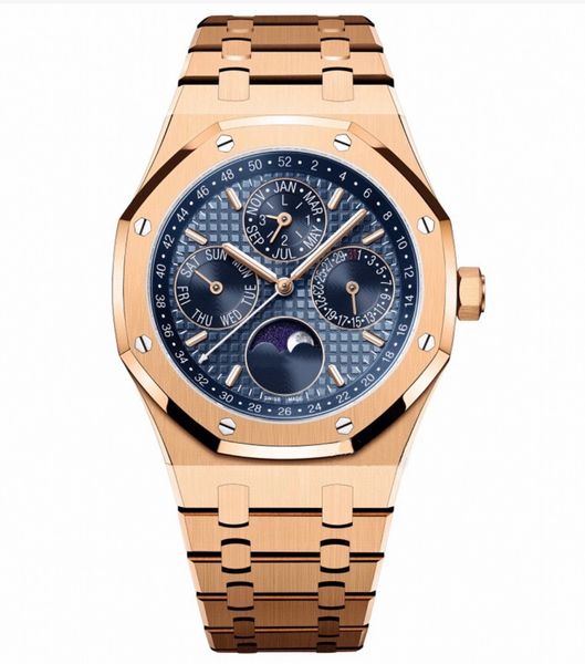 

designer watch men's watch 316l rose gold stainless steel dial 41mm luxury watch with cal5134 fully automatic super movement perfect mu, Slivery;brown