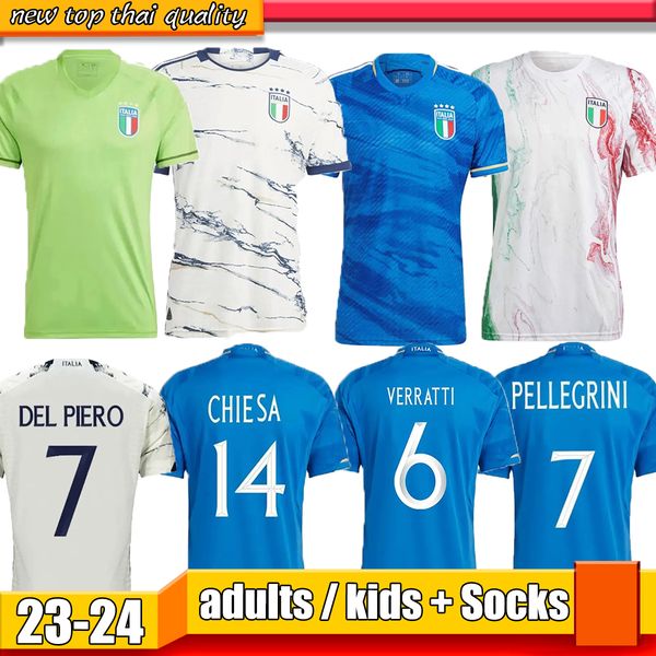 

23/24 italia verratti soccer jerseys 2023 chiesa raspadori italy barella donnarumma football shirt totti lorenzo politano zaniolo miretti ma, Black;yellow