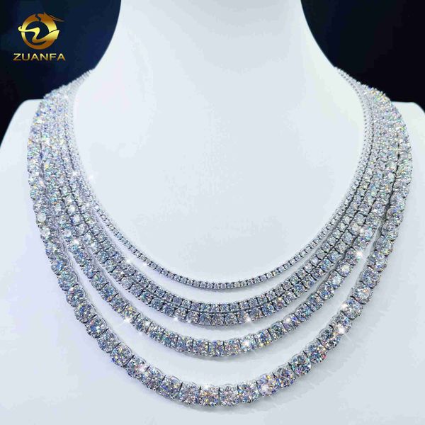 

factory price full size moissanite tennis bracelet necklace pass diamond tester chain 925 sterling silver