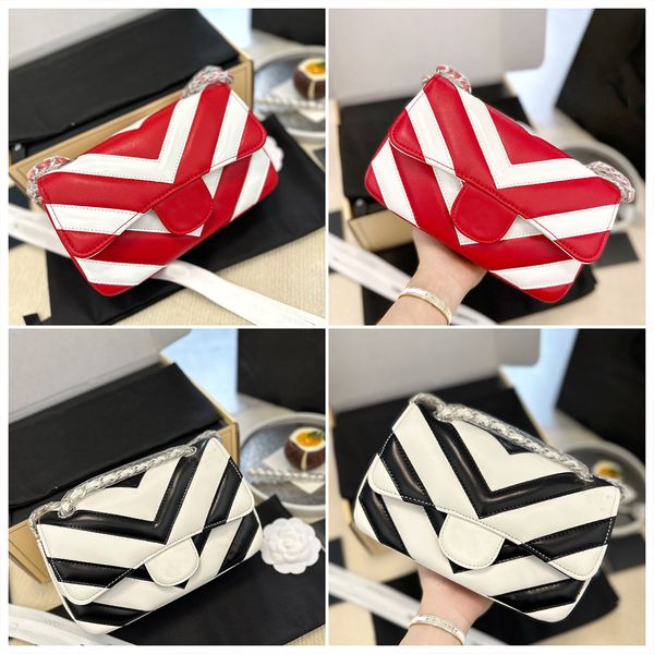 

7a quality 25cm designer bag classic flap handbag women shoulder bag channel handbag medium luxury chain pures soft leather shoulder purse b