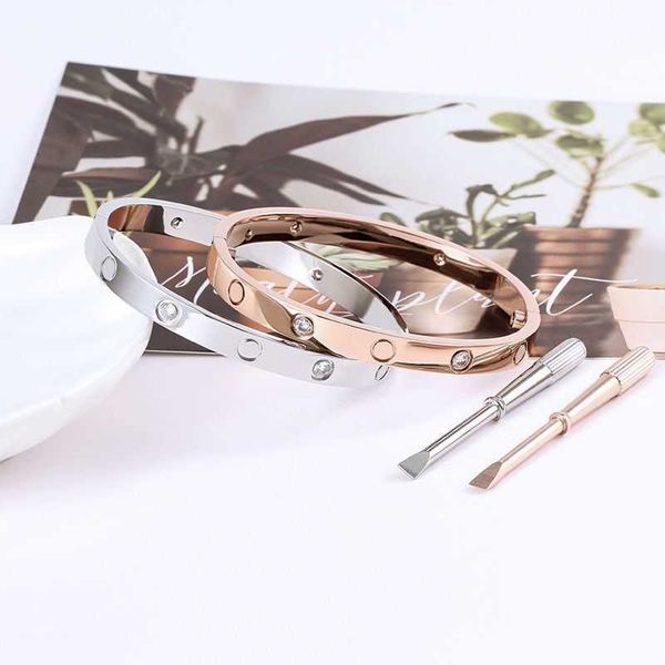 

designer bracelet carti bracelet titanium steel rose gold inlaid lovers fashion designer stainless student screw, Black