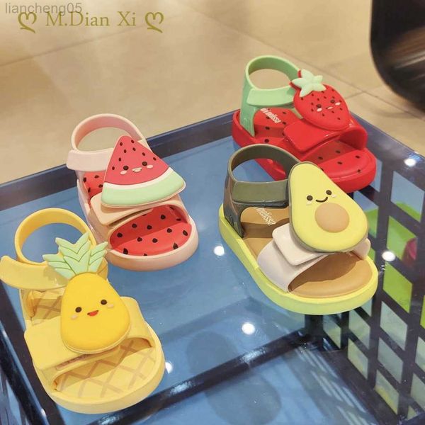 

sandals 2022 new children's jelly fruit watermelon shoes boys and girls slippers cartoon summer non-slip soles outdoor sandals w0327, Black;red
