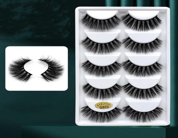 

5 pairs false eyelashes 3d natural thick curls imitation mink eye lashes handmade simulation g800 mixed fake eyelash1740938