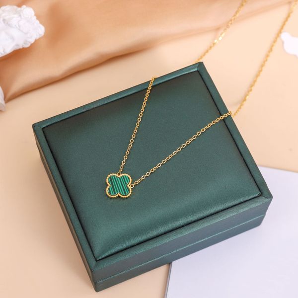 

fashional new womens luxury designer necklace fashion flowers four-leaf clover cleef pendant necklace 18k gold necklaces jewelry, Silver